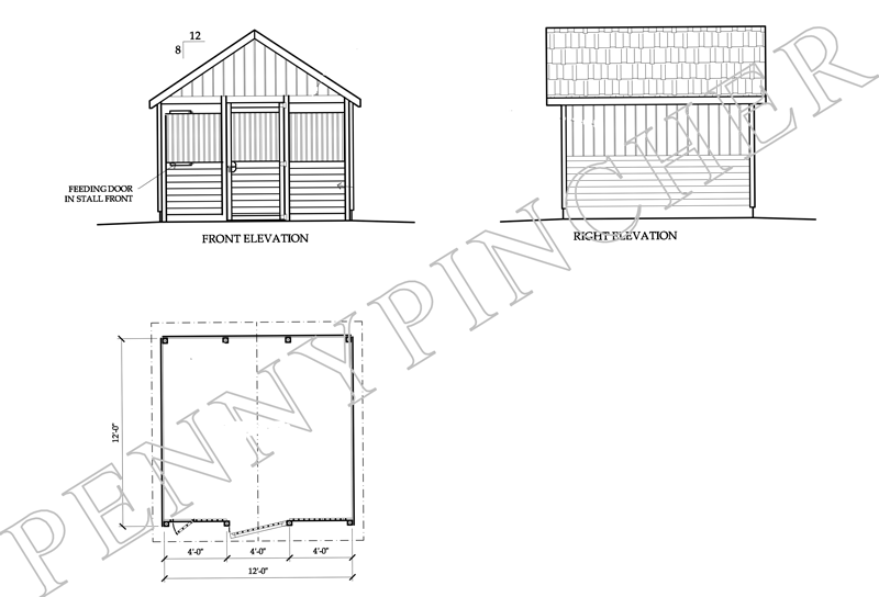 12 x 12 Stall Barn, Small barn kit