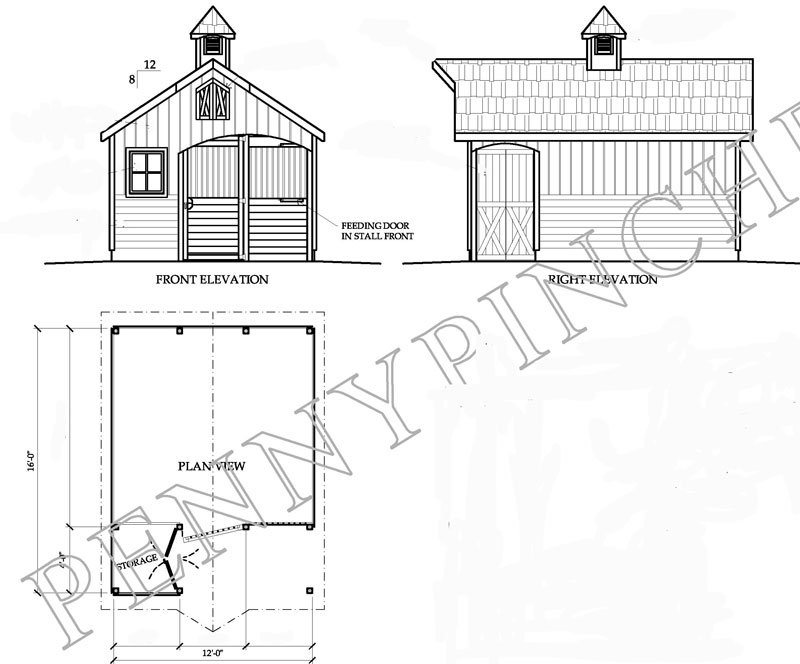 12 x 16 Stall Barn, Small Barn 