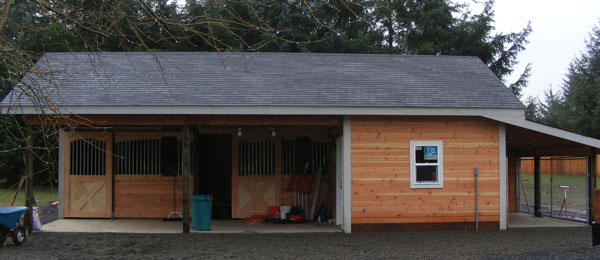 shed row with tack room and kennel